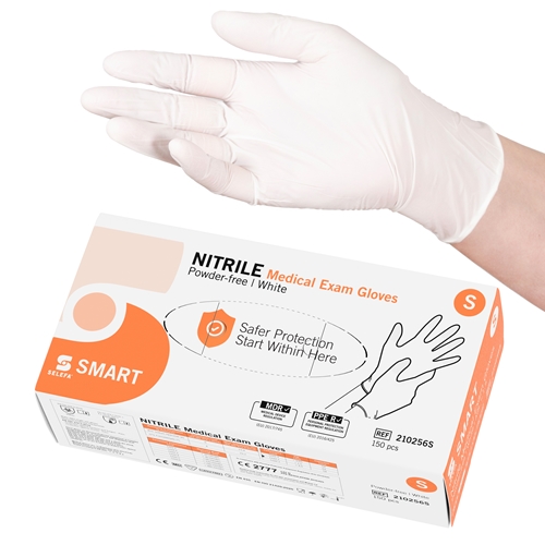 Nitrila cimdi Selefa pf – S SMART balti AQL 1,5 – 150 gab.