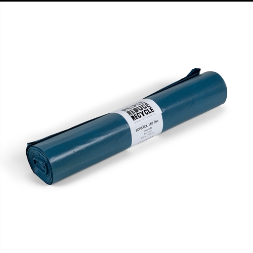 Atkritumu maiss LD plastmasa PolyCOEX – 160L 800x1250mm 60my zils/melns – 10 gab.