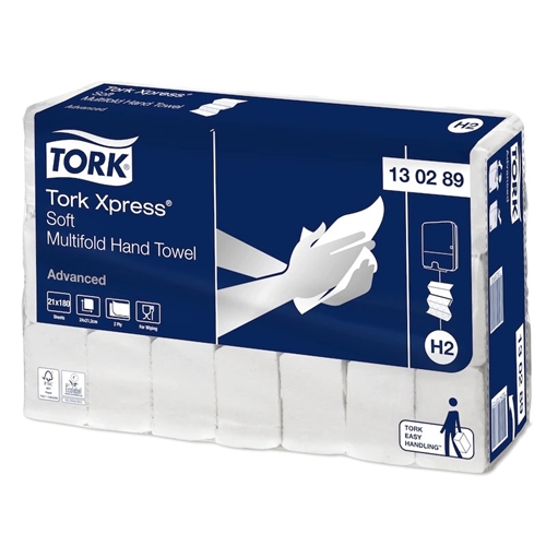 Papīra dvielis 2-slāņu, salocīts H2 – Tork Advanced Mīksts 21,3x24cm – 3780 gab.