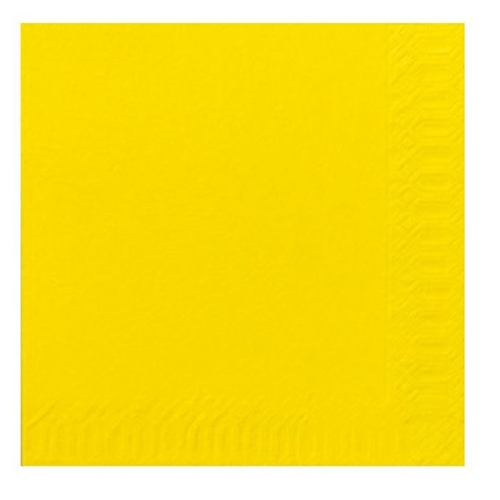 Salvetes 1/4 salocītas 2 slāņi – 33x33cm Duni dzeltenas – 125 gab.