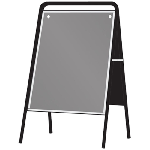 Gatupratare svart stål – 50x70cm magnetförsl plastfront