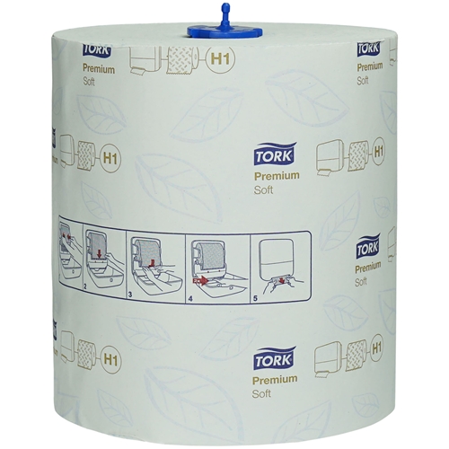 Roku dvieļu rullis 2 slāņi H1 – Tork Premium 100m 0,9kg – 6 gab.