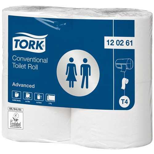 Tualetes papīrs 2 slāņu Normāls T4 – Tork Advanced Īpaši garš 61,6m – 24 gab.