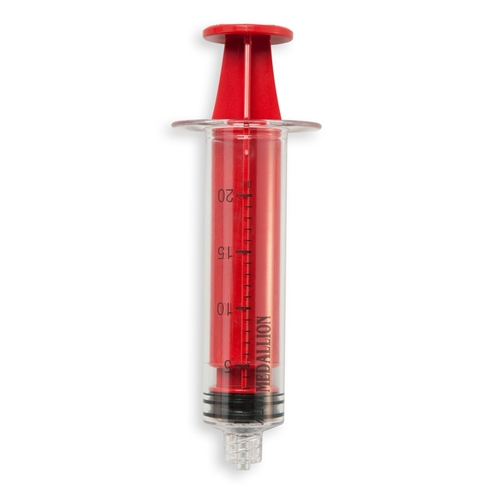 Šļirce Luerlock Medallion – 20ml, gradācija 1ml, centrēta sarkana – 25 gab.