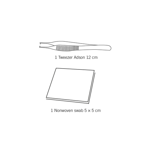 Adsona pincete 1×2 vienreizlietojama – 12 cm iepakojumā – 100 gab.