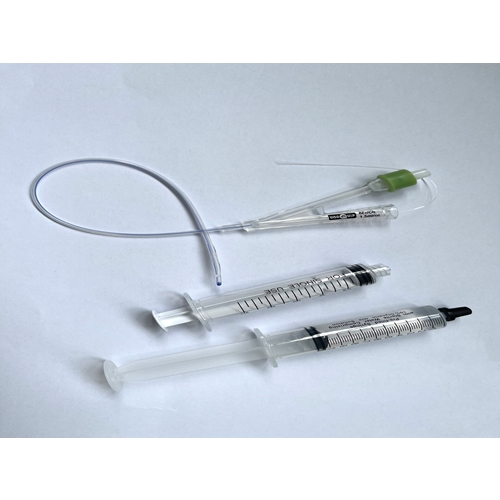 Katetrs 2-virzienu ar šļirci UnoQuip – 1,5 ml ch06 31 cm silikons Nel – 5 gab.