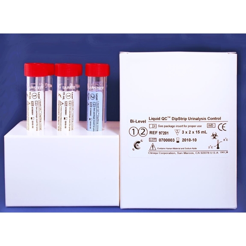 Kontrol urin analyse DipStrip Bi-Level Liquid QC – 6x15ml 2 niveauer a 3 fl KØLEVARE – 6 stk