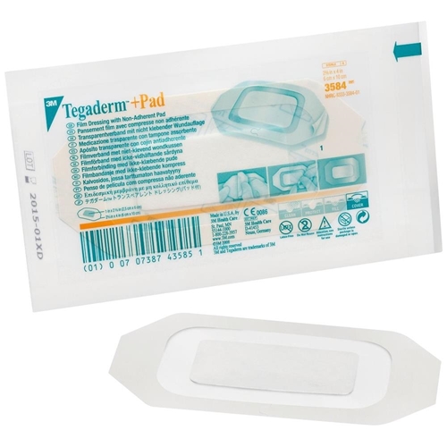 Brūču plēve ar spilventiņu Tegaderm + Pad – 6x10cm (spilventiņš 2,5x6cm) rāmis – 50 gab.