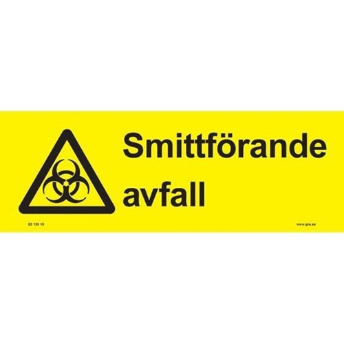 Zīme Smitslimību atkritumi – 297x105mm, plastmasa