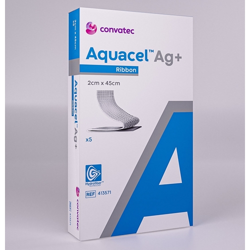 Geldannende sølvforbinding Aquacel Ag+ Extra – 2x45cm tamponade – 5 stk