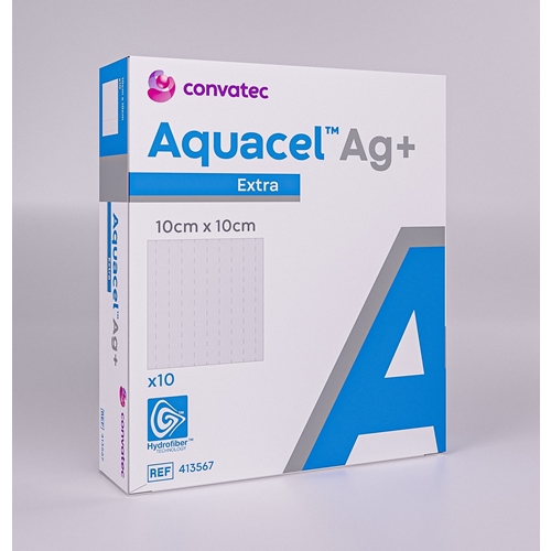 Geldannende sølvforbinding Aquacel Ag+ Extra – 10x10cm – 10 stk