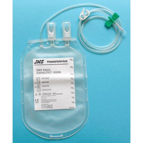 Asins savākšanas maisiņš ar gradāciju un adatu JMS – 500 ml bez Y savienojuma – 50 gab.