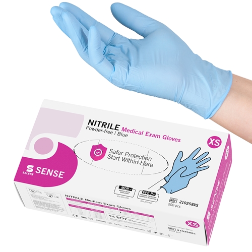 Nitrila cimdi Selefa pf – XS SENSE zili AQL 1,5 – 200 gab.