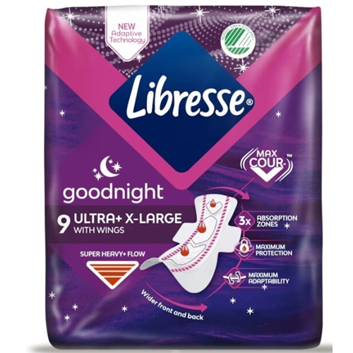 Binda Libresse Goodnight – Ultra XL saites ar spārniem – 8640 gab.