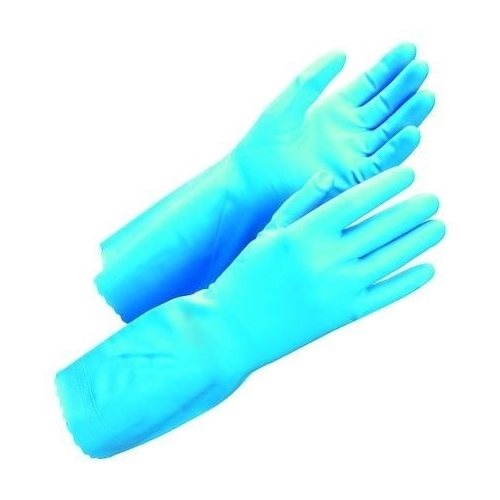 Handske hushåll vinyl Worksafe – 8/M Chem 50-380 blå ftalatfri – 12 st