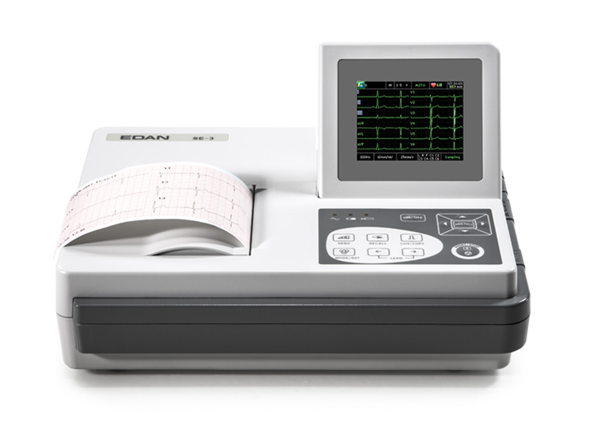 Edan SE-3 krāsu EKG – 3 kanālu ar monitoru un interpretāciju