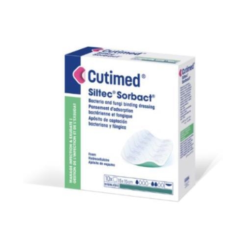 Baktereid siduv vahtside Cutimed Siltec Sorbact – 15x15cm – 10 tk