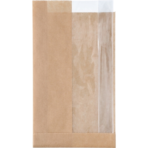 Smørrebrødspose med vindue – 140/50x235mm brun – 1000 stk