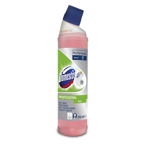 Tualetes tīrīšanas līdzeklis Domestos – 750ml ar smaržu un izliektu kakliņu, EU-Eco.