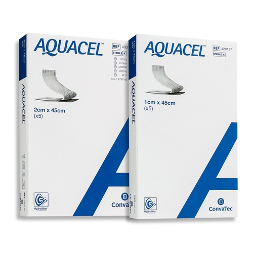 Gēlu veidojošs pārsējs Aquacel Extra – 2x45cm tampons – 5 gab