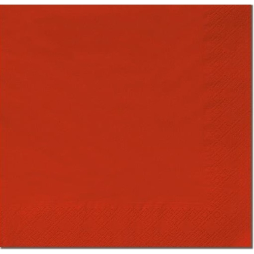 Salvetes 1/4 locījums 3 slāņi – 33x33cm sarkanas – 125 gab.