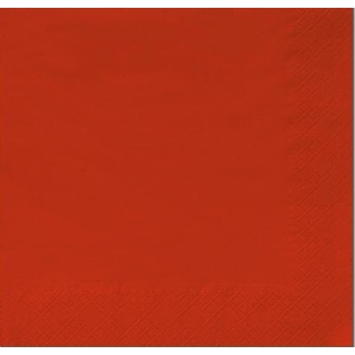 Salvetes 1/4 locījums 3 slāņi – 24x24cm sarkanas – 250 gab.