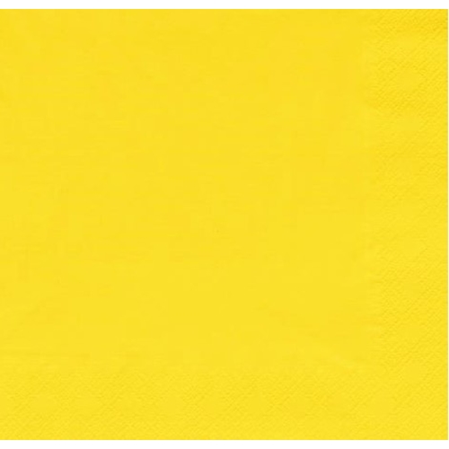Salvetes 1/4 locījums 3 slāņi – 24x24cm dzeltenas – 250 gab.