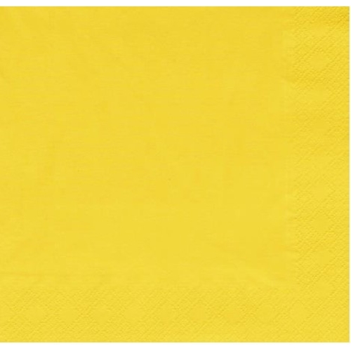 Salvetes 1/4 locījums 3 slāņi – 40x40cm dzeltenas – 125 gab.