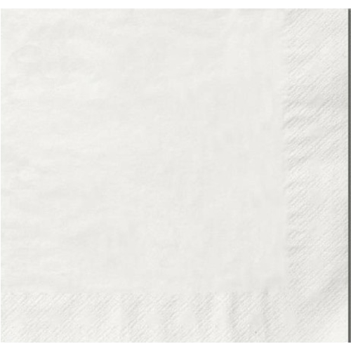 Salvetes 1/4 locījums 3 slāņi – 40x40cm baltas – 125 gab.